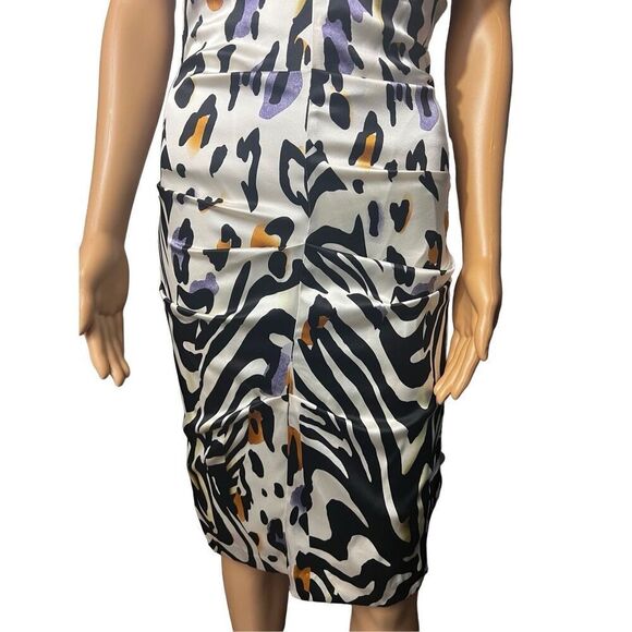 Cache Silk Cocktail Dress HP 🎉Backless Zebra Animal Print Size 6 NWT Y2K - Picture 6 of 10